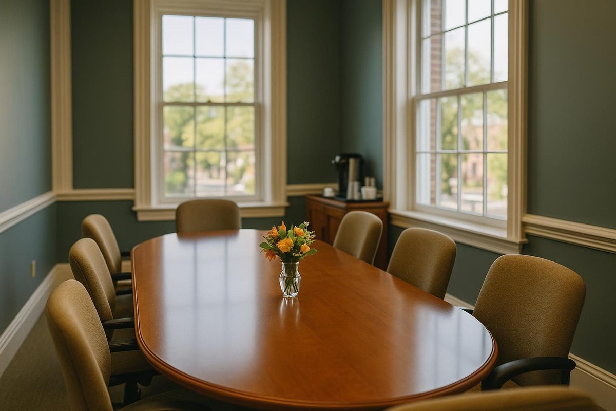 Welcoming conference room at an accounting firm in Nashua, New Hampshire